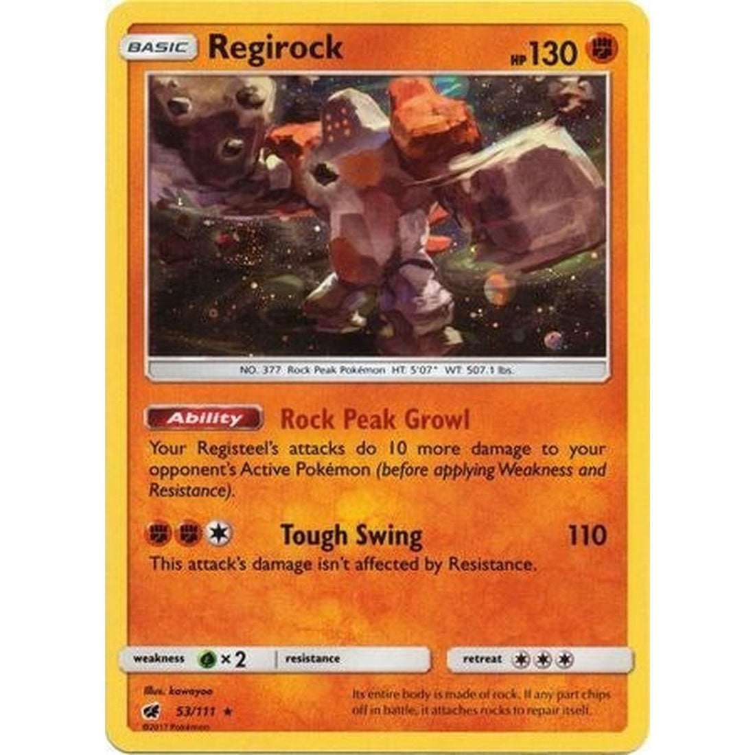 Regirock - 53/111 (Cosmos Holo)