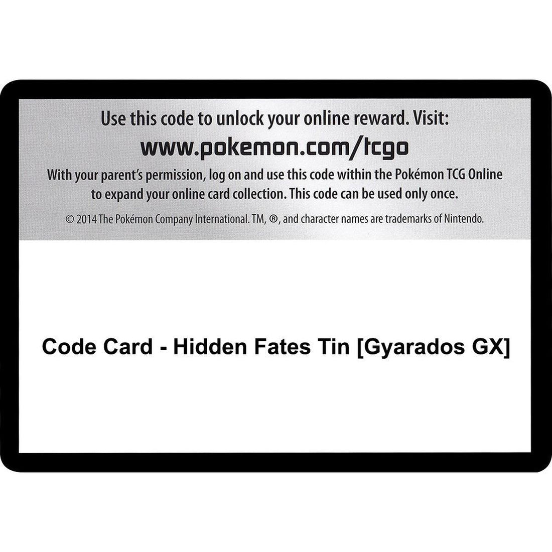 Code Card - Hidden Fates Tin [Gyarados GX]