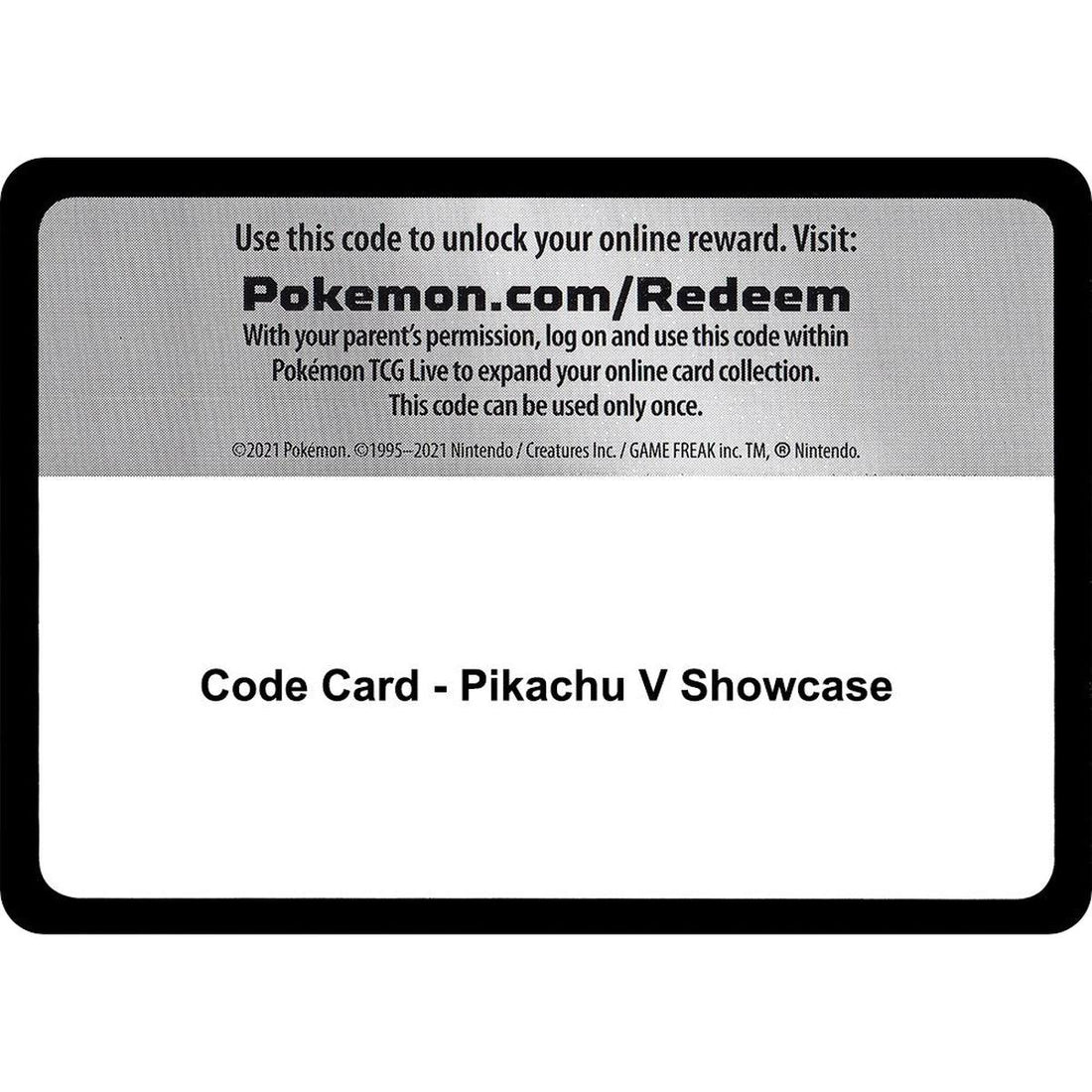 Code Card - Pikachu V Showcase