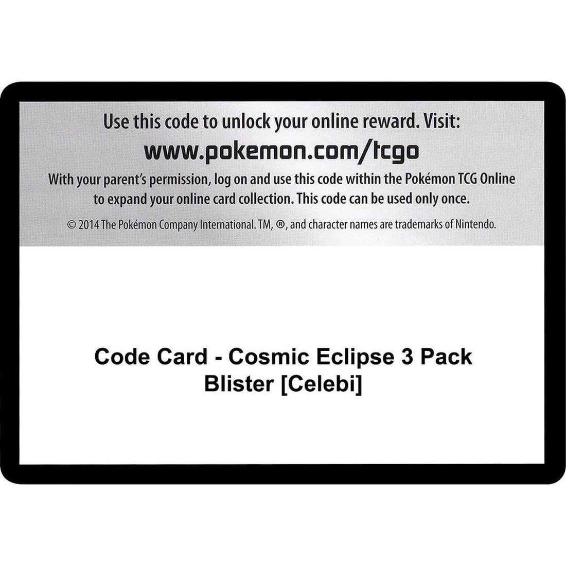 Code Card - Cosmic Eclipse 3 Pack Blister [Celebi]