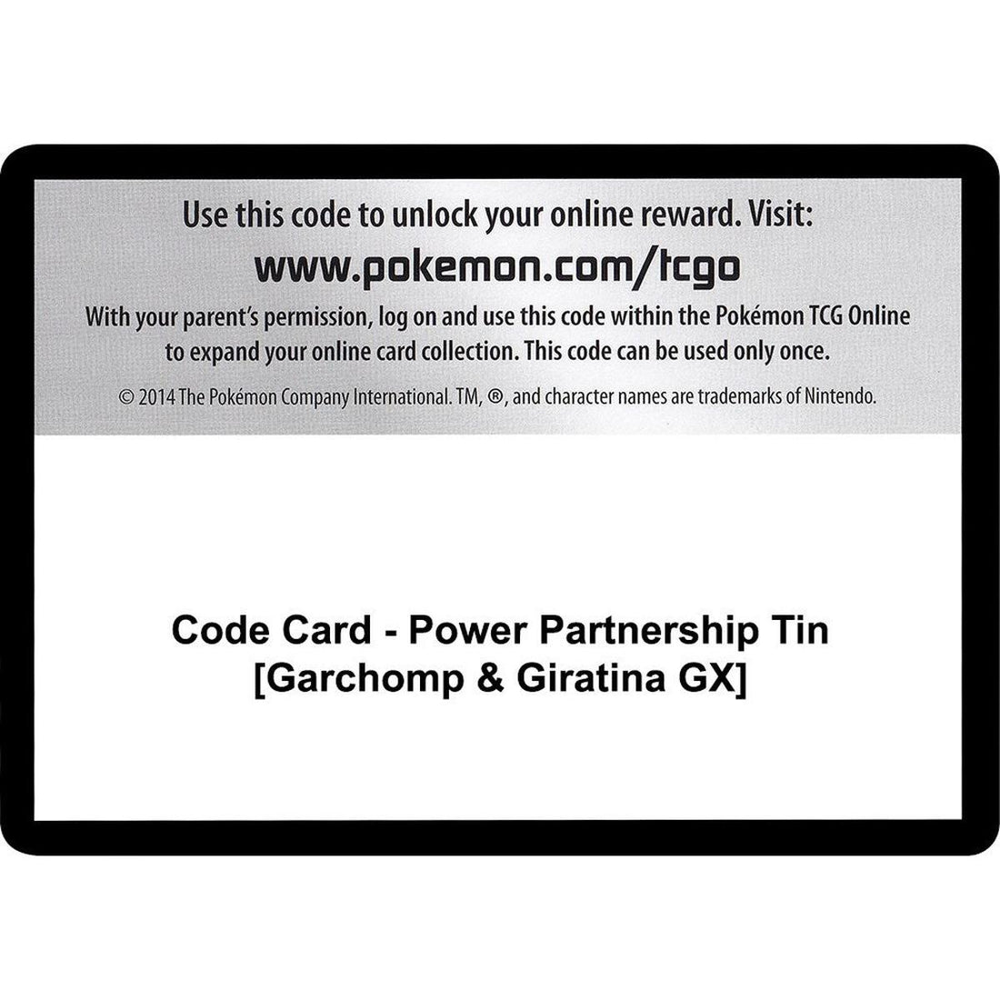 Code Card - Power Partnership Tin [Garchomp & Giratina GX]