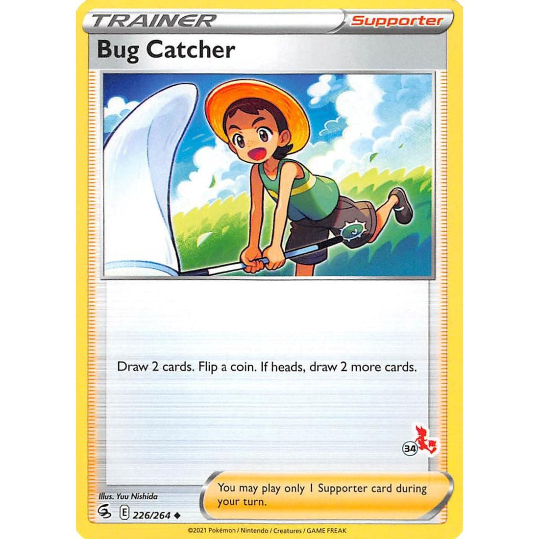 Bug Catcher - 226/264 (#34 Cinderace Stamped)