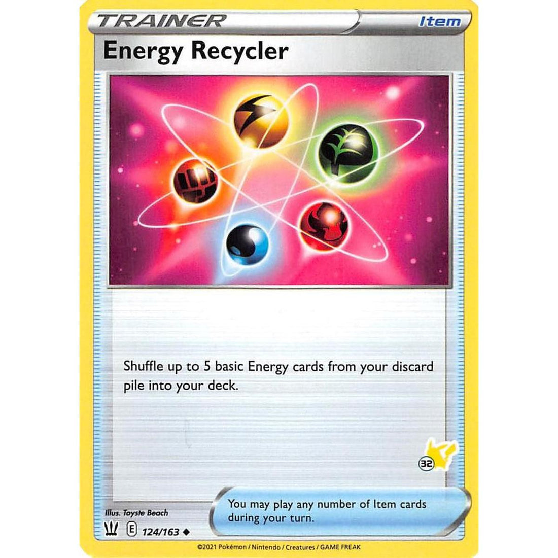 Energy Recycler - 124/163 (#32 Pikachu Stamped)