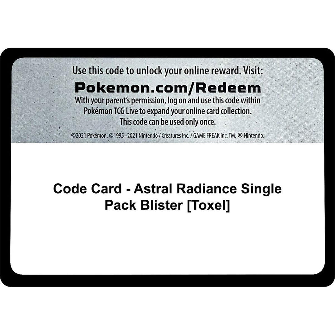 Code Card - Astral Radiance Single Pack Blister [Toxel]