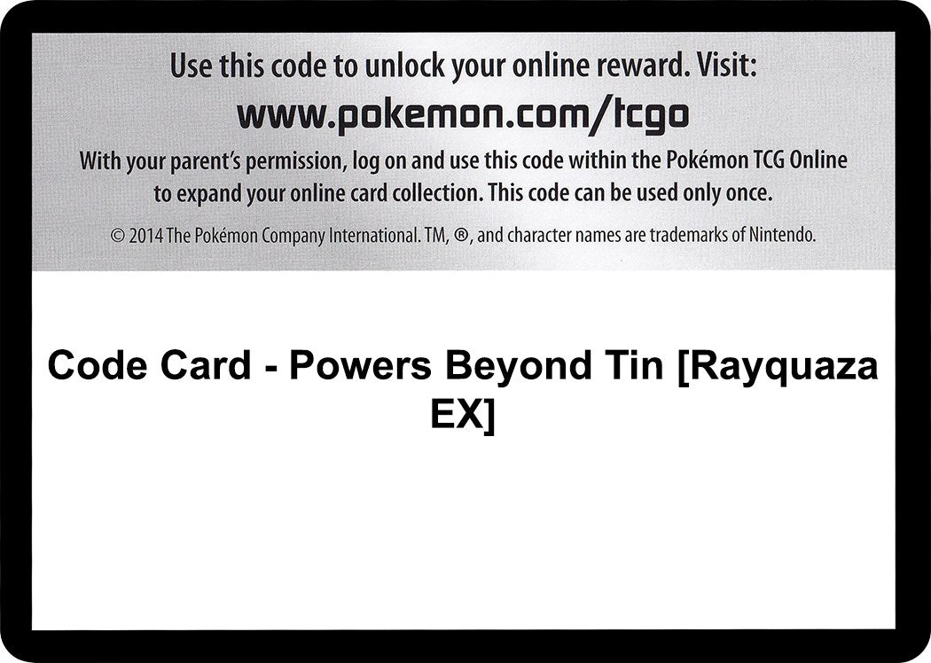 Code Card - Powers Beyond Tin [Rayquaza EX]
