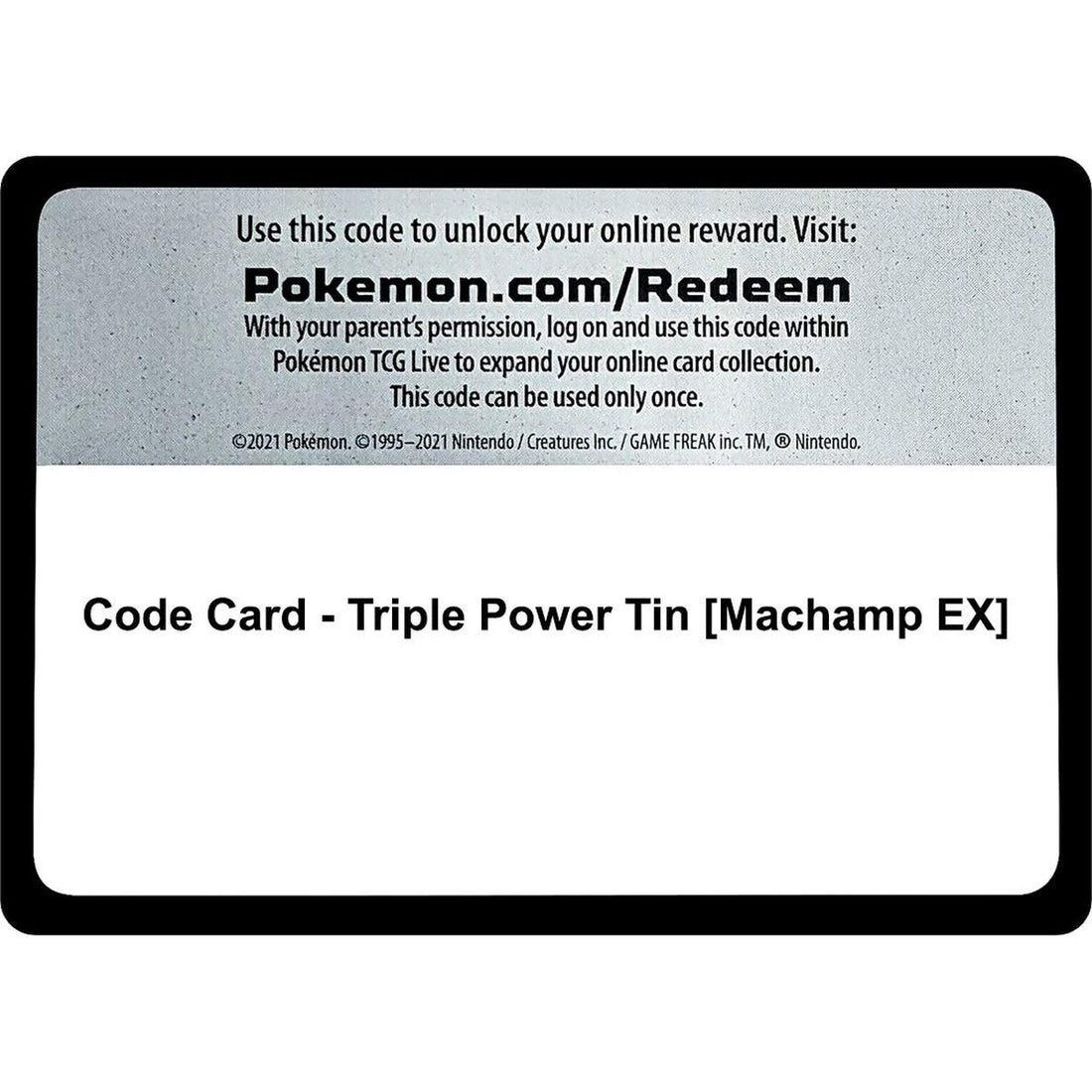 Code Card - Triple Power Tin [Machamp EX]