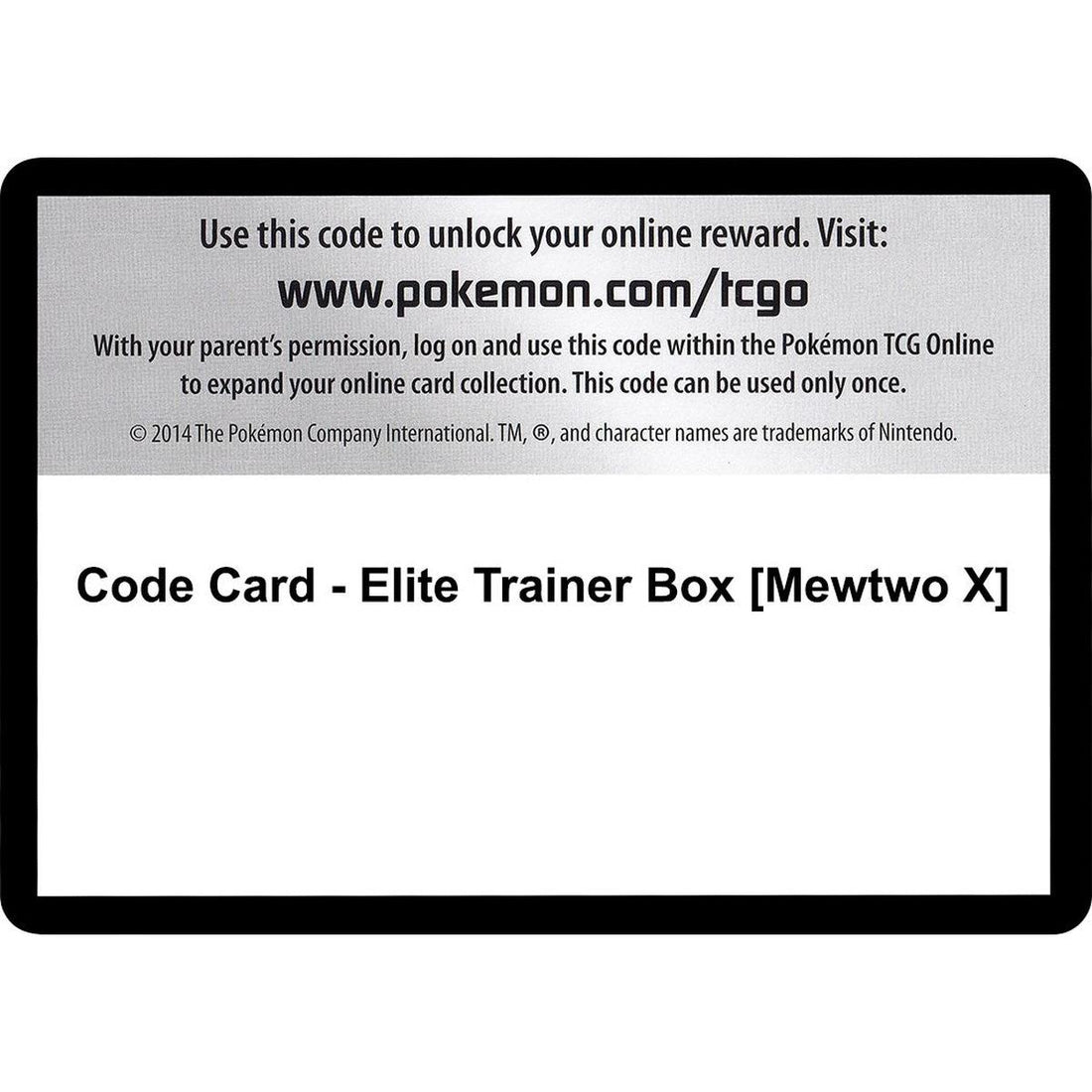 Code Card - Elite Trainer Box [Mewtwo X]