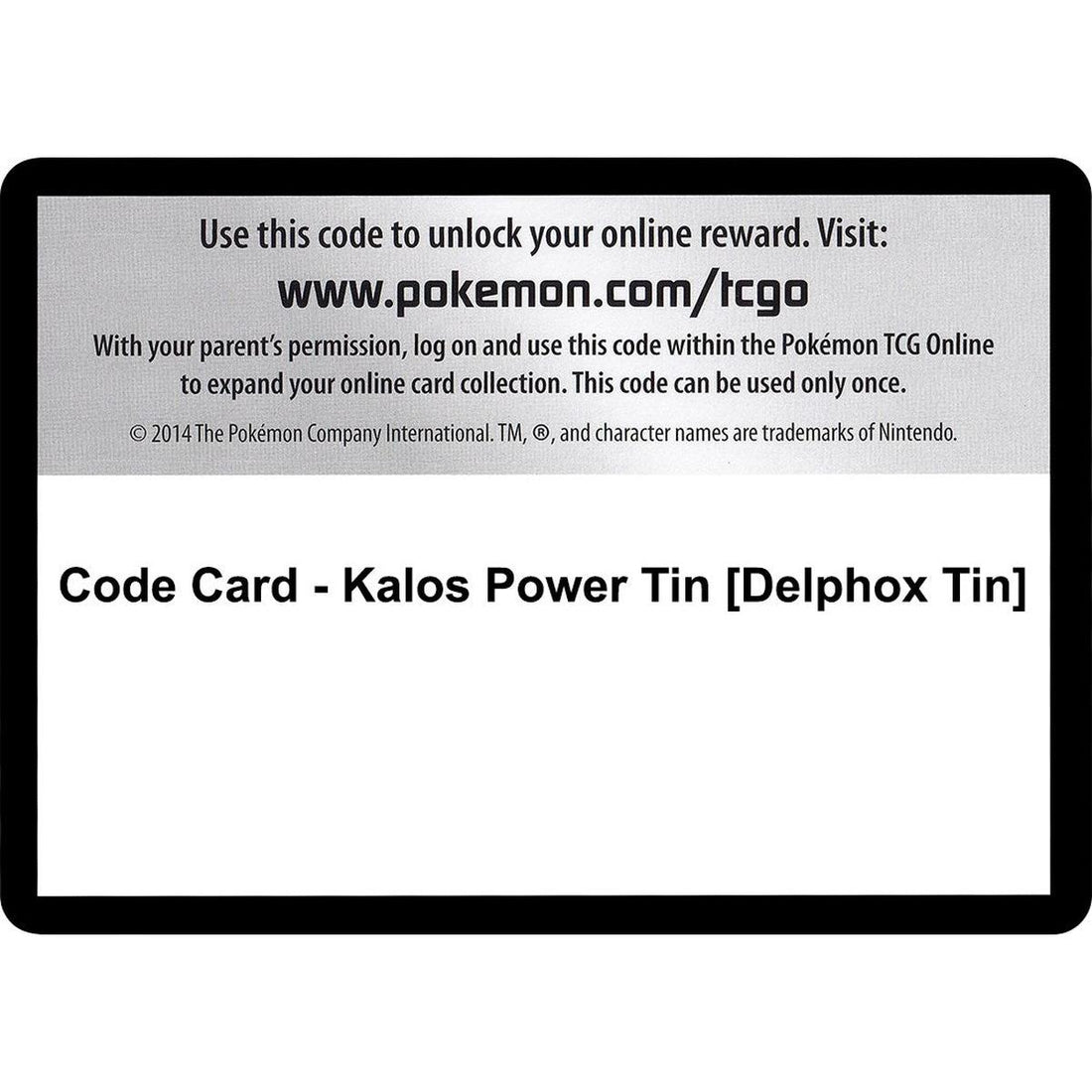 Code Card - Kalos Power Tin [Delphox Tin]