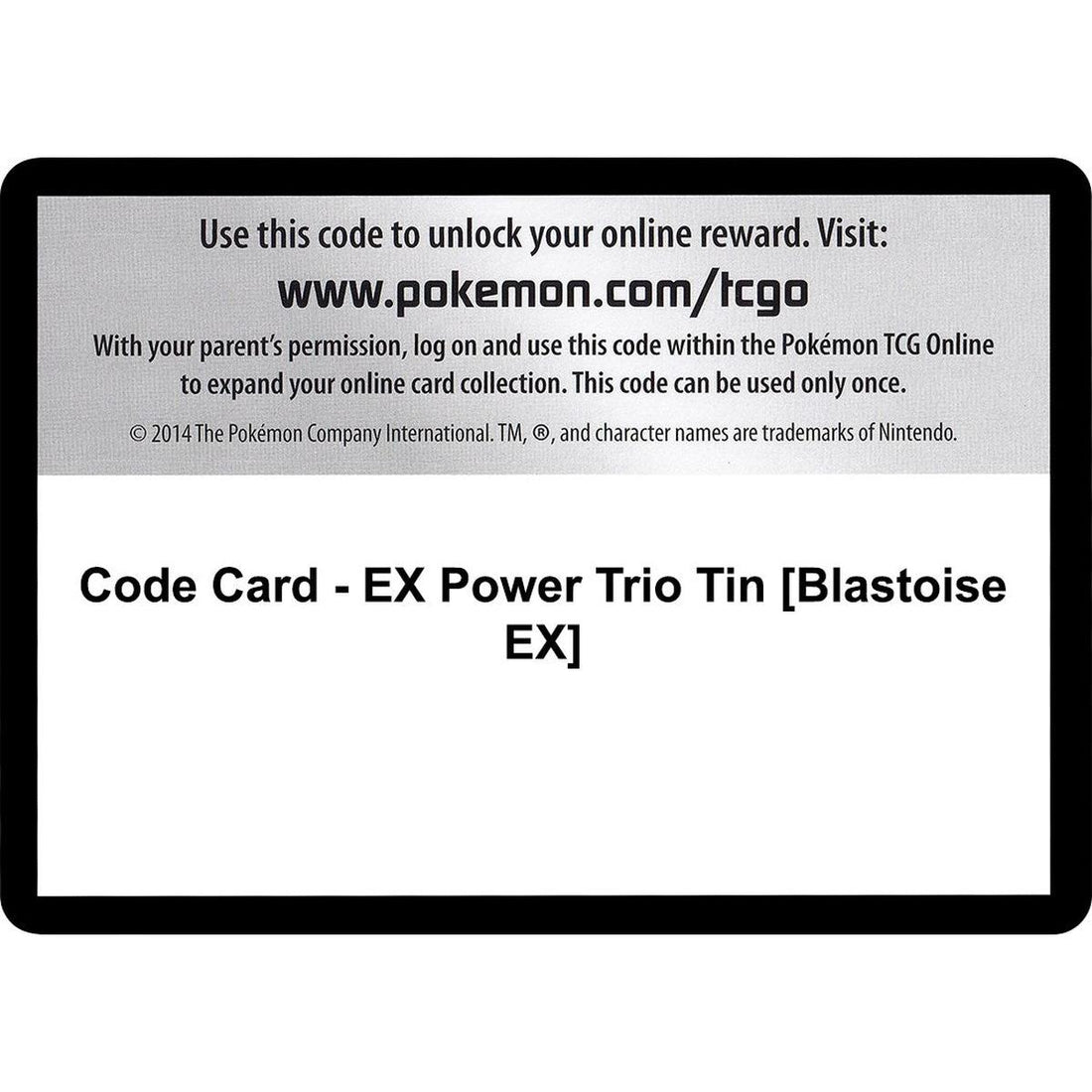 Code Card - EX Power Trio Tin [Blastoise EX]
