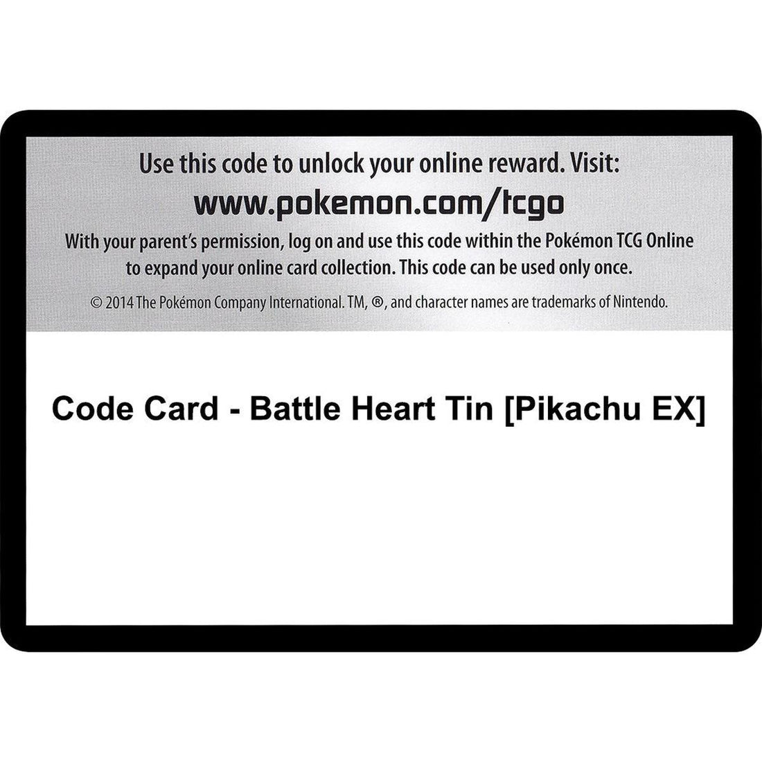 Code Card - Battle Heart Tin [Pikachu EX]