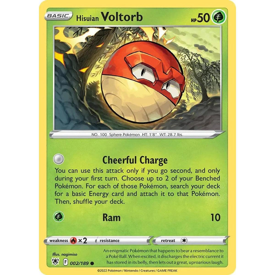 Hisuian Voltorb - 002/189 (Cosmos Holo)