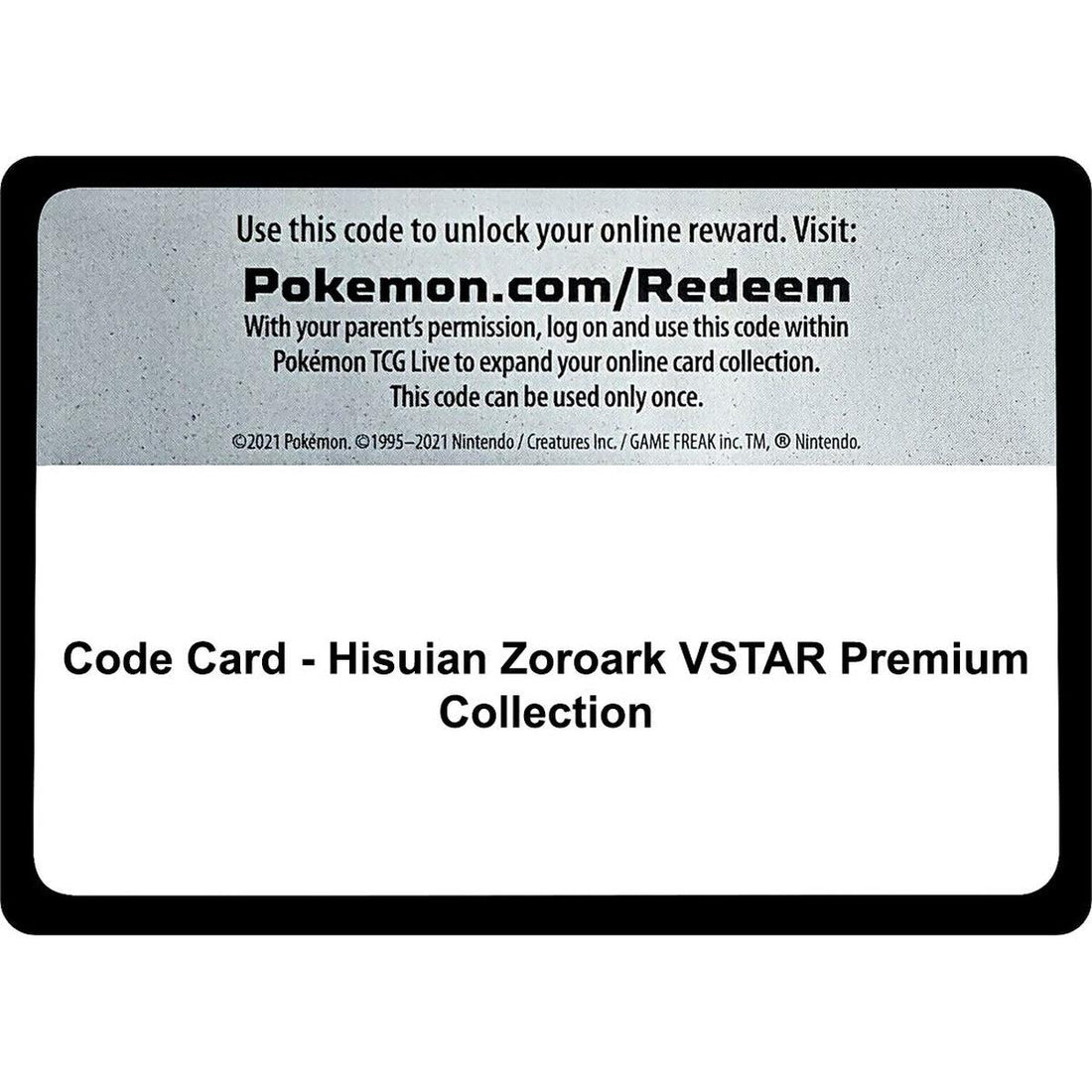 Code Card - Hisuian Zoroark VSTAR Premium Collection