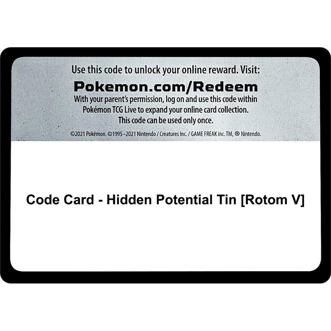 Code Card - Hidden Potential Tin [Rotom V]