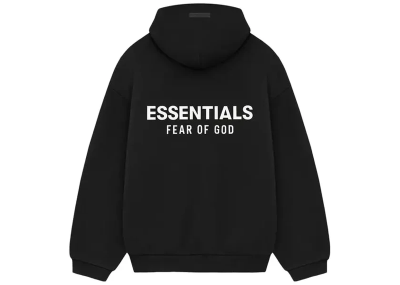 Fear Of God Essentials Fleece Hoodie Black White FW24