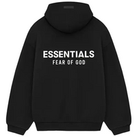 Fear Of God Essentials Fleece Hoodie Black White FW24
