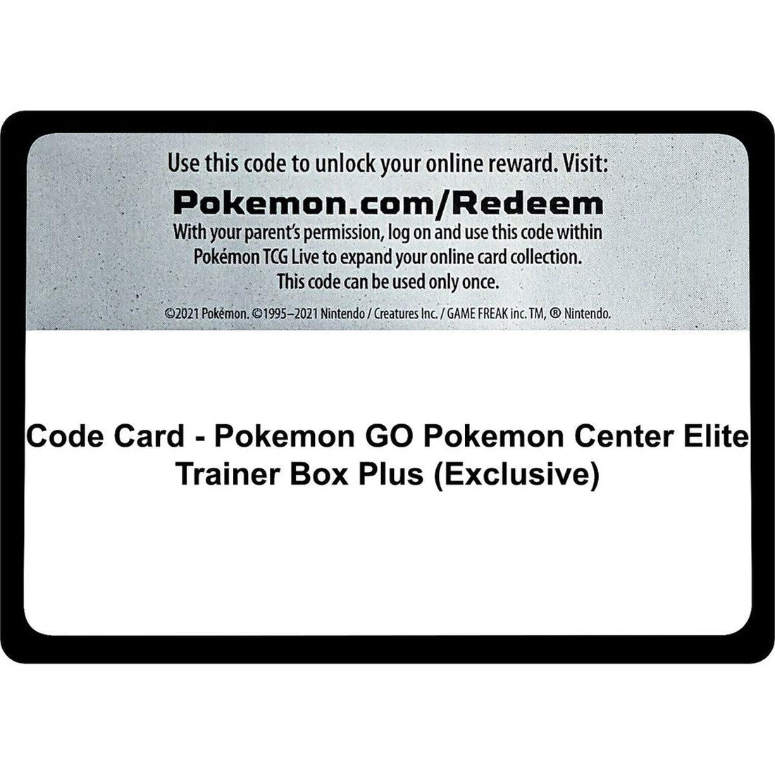Code Card - Pokemon GO Pokemon Center Elite Trainer Box Plus (Exclusive)
