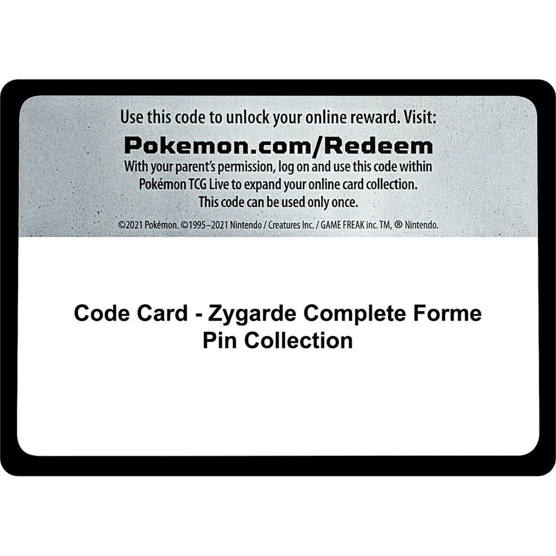 Code Card - Zygarde Complete Forme Pin Collection