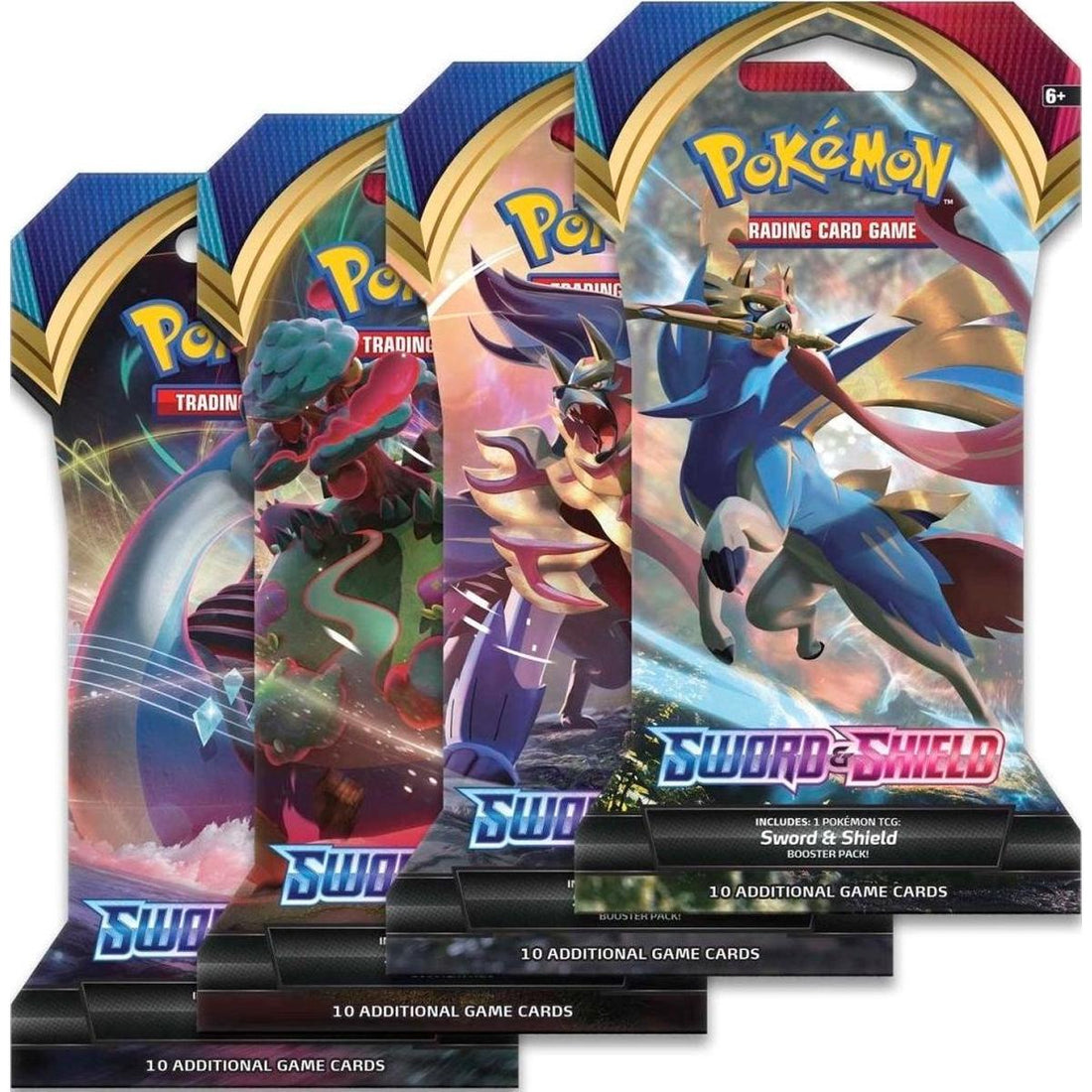 Sword And Shield Base Set Sleeved Booster Pack Art Bundle [Set of 4]