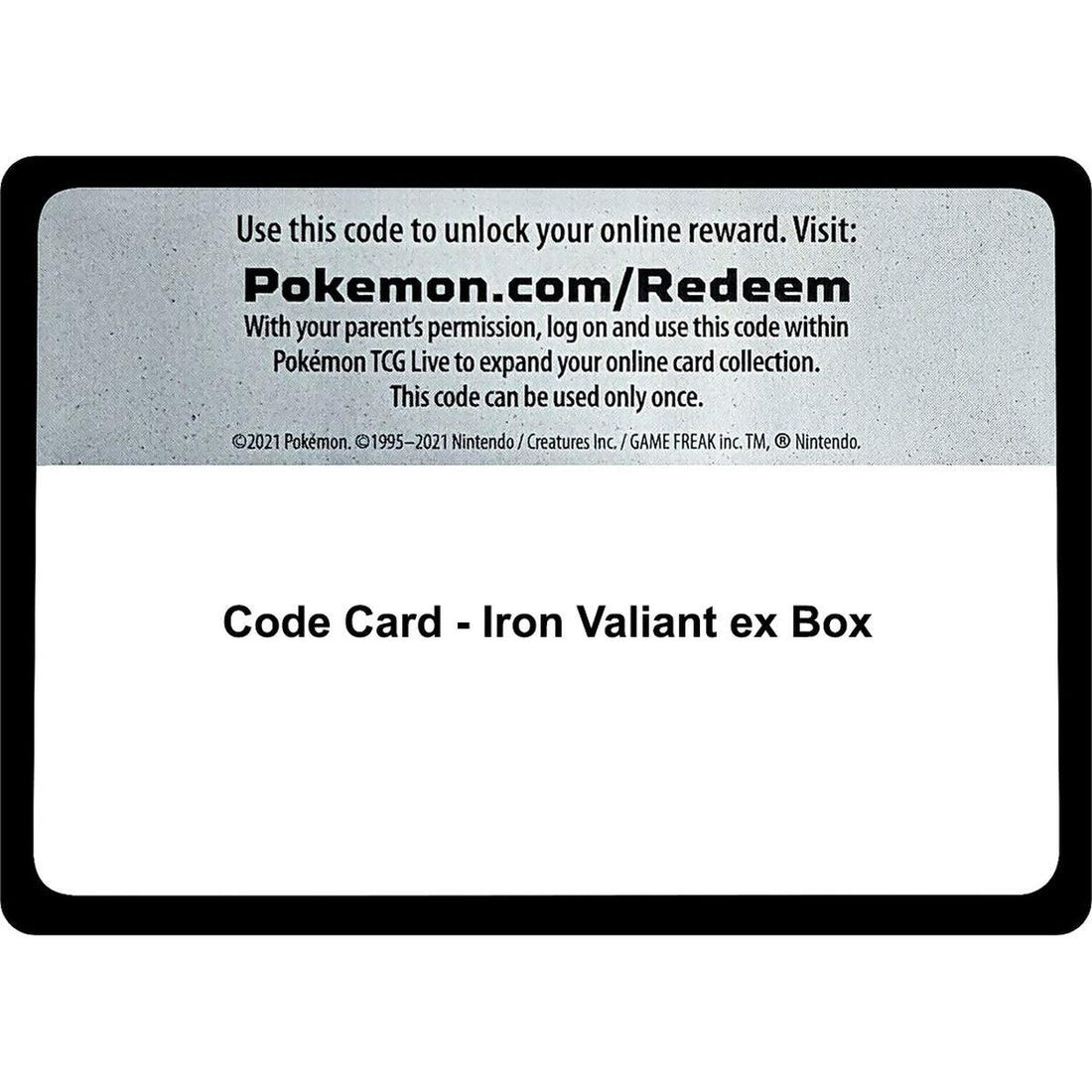 Code Card - Iron Valiant ex Box