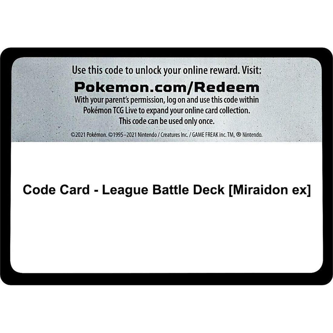 Code Card - League Battle Deck [Miraidon ex]