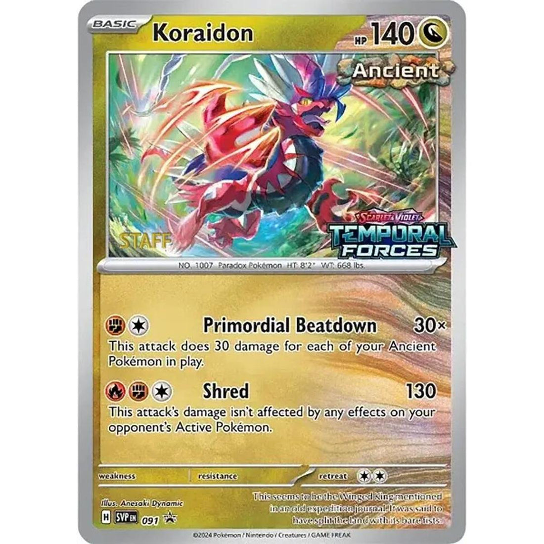 Koraidon - 091 (Prerelease) [Staff]