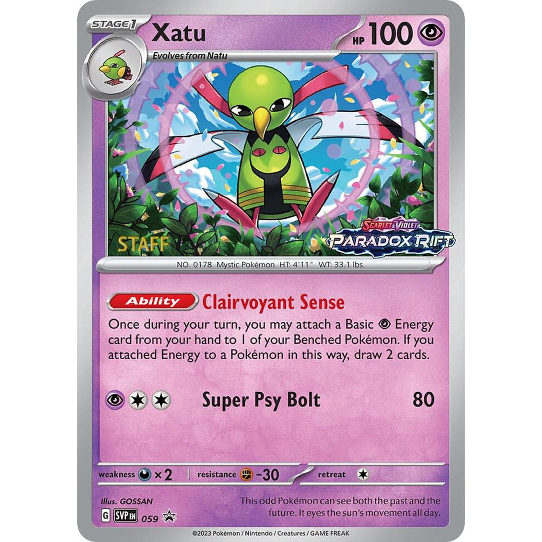 Xatu - 059 (Prerelease) [Staff]
