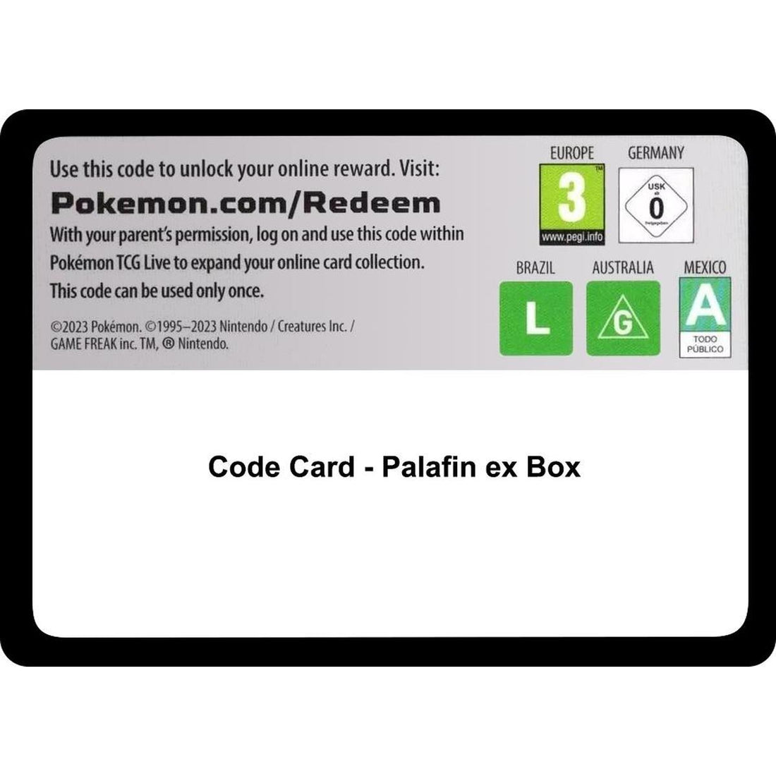 Code Card - Palafin ex Box