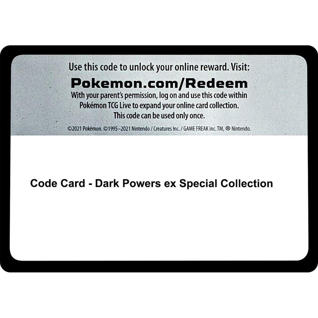 Code Card - Dark Powers ex Special Collection