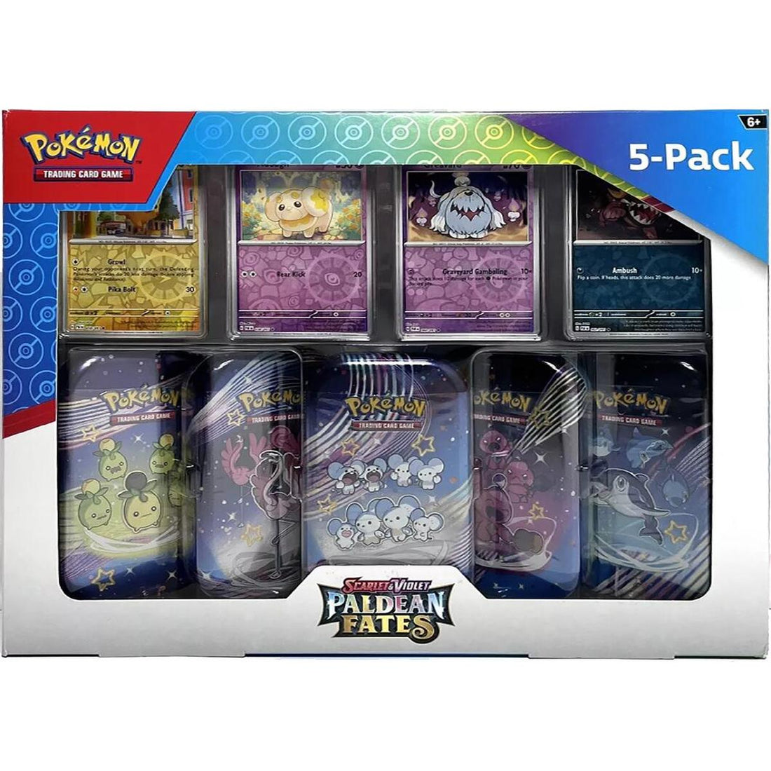 Costco Pokemon Scarlet & Violet Paldean Fates Mini Tin 5-pack