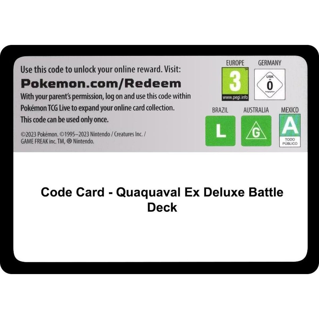 Code Card - Quaquaval Ex Premium Collection