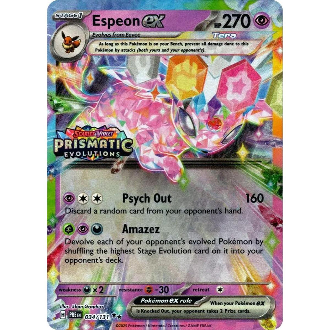 Espeon ex - 034/131 (Prismatic Evolutions Stamp)