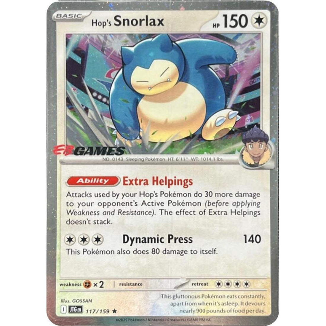 Hop's Snorlax - 117/159 (EB Games) (Cosmos Holo)