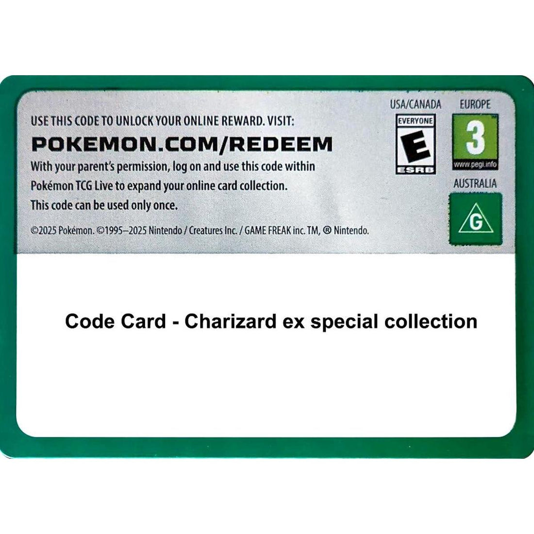 Code Card - Charizard ex special collection