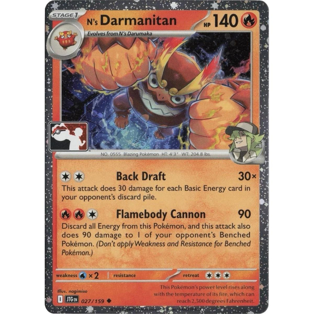 N's Darmanitan - 027/159 (Cosmos Holo)