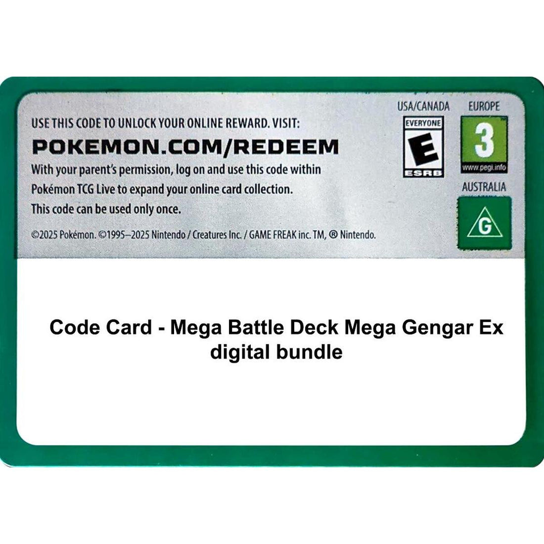 Code Card - Mega Battle Deck Mega Gengar Ex digital bundle