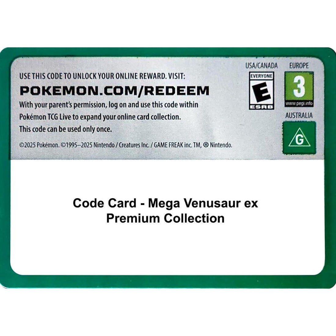 Code Card - Mega Venusaur ex Premium Collection