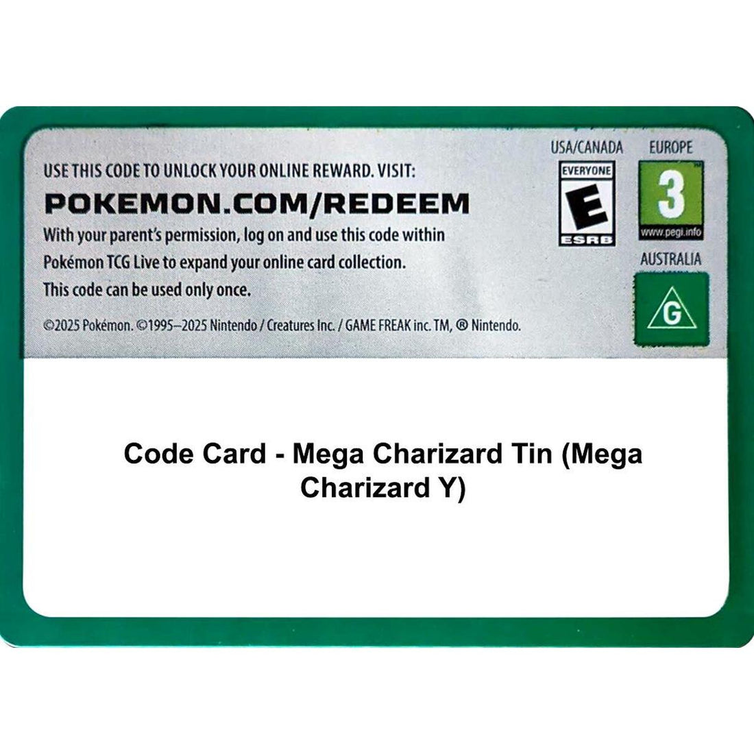 Code Card - Mega Charizard Tin (Mega Charizard Y)
