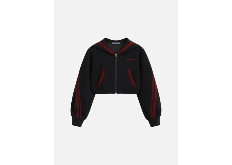 Aelfric Eden Cropped Contrast Stripe Zip Up Hoodie