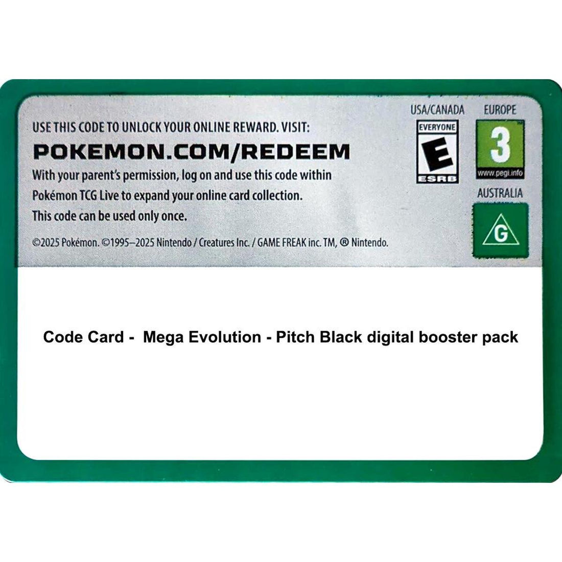 Code Card - Pitch Black Booster Pack