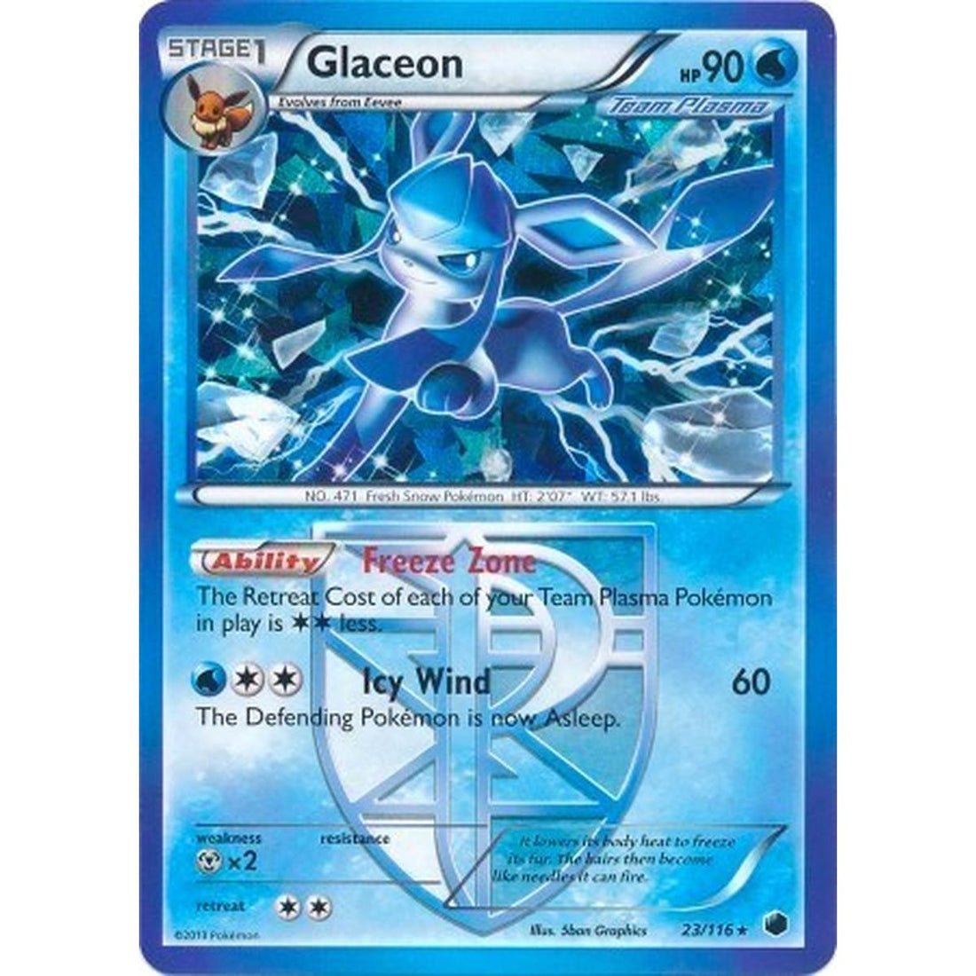 Glaceon - 23/116 (BW Plasma Freeze)