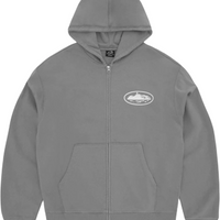 Corteiz Island Puff Zip Hoodie Gully Grey