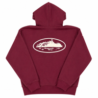 Corteiz Alcatraz Zip Hoodie Maroon
