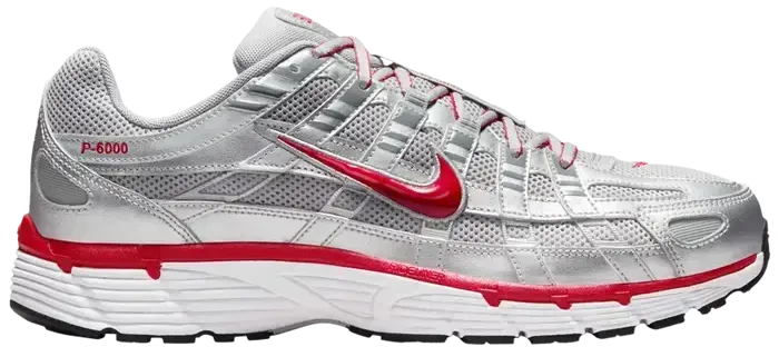 Nike P-6000 Metallic Silver Gym Red