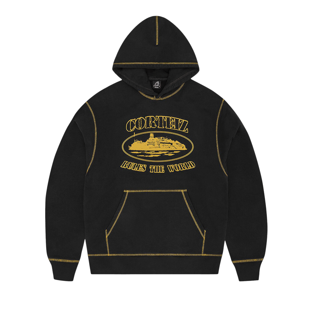Corteiz Alcatraz Contrast Hoodie 'Black/Yellow'