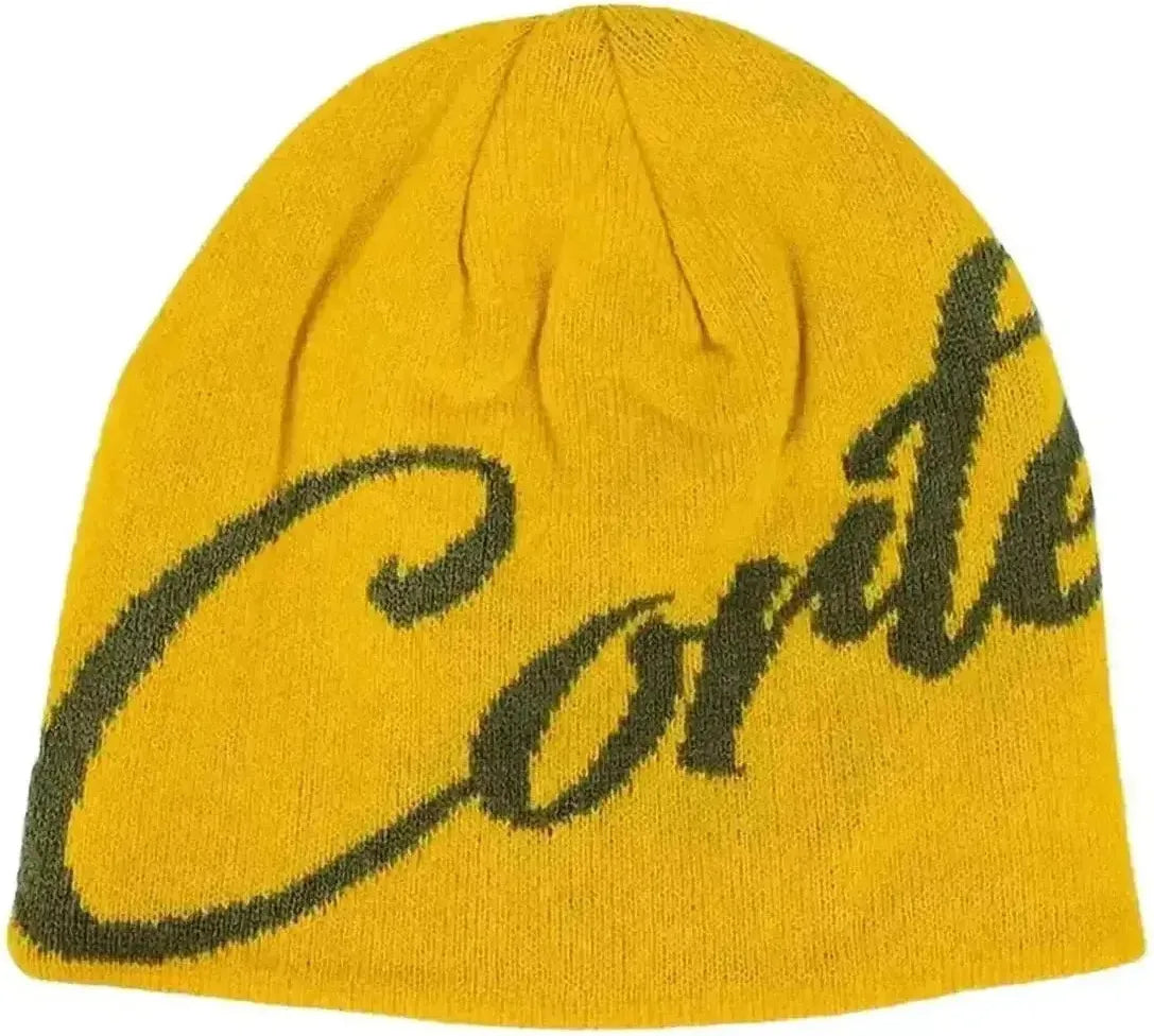 CORTEIZ OG Script Skully Beanie Yellow