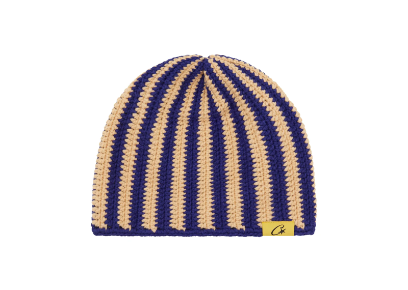 CORTEIZ BIG CROCHET BEANIE BLUE CREAM