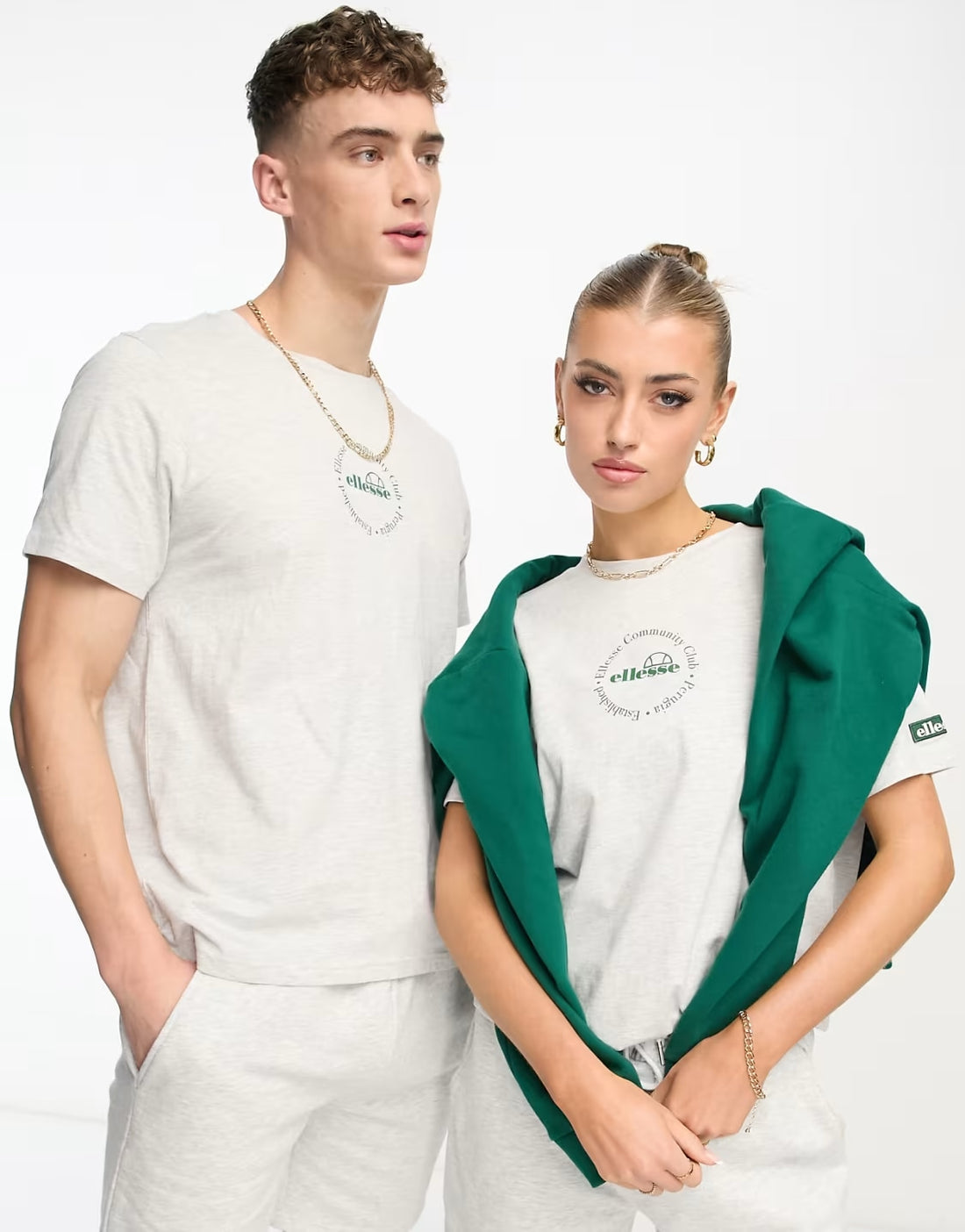 ellesse unisex community club oversized t-shirt in grey