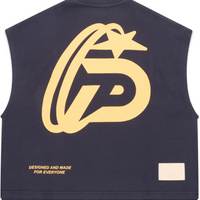 PIRASO DÉ TELA VISION BOXY CROP TEXTURED TANK NAVY BLUE