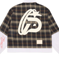 PIRASO DÉ TELA PATCH LAYERED BUTTON UP LONG SLEEVE SHIRT