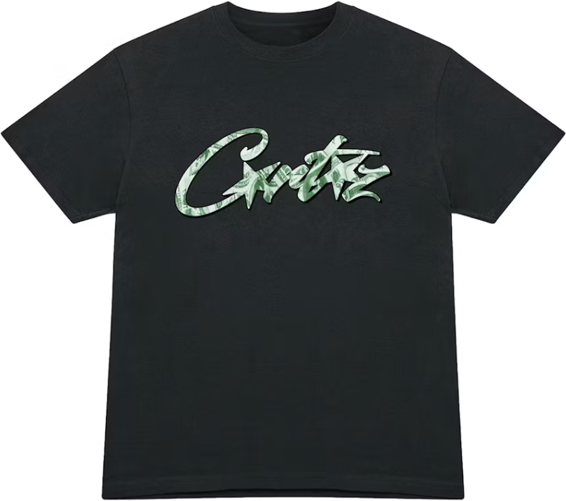 Corteiz Dollar Tee Black Mens - FW23